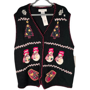 Victoria Jones Woman 2X NWT Christmas Snowman Sweater Vest